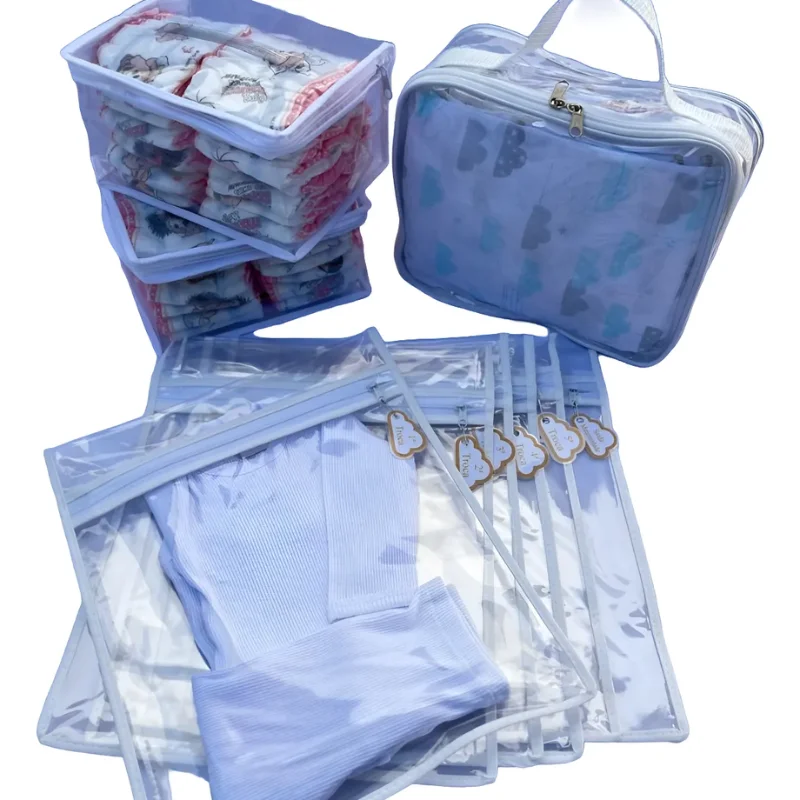Kit seis saquinhos organizadores para mala de maternidade