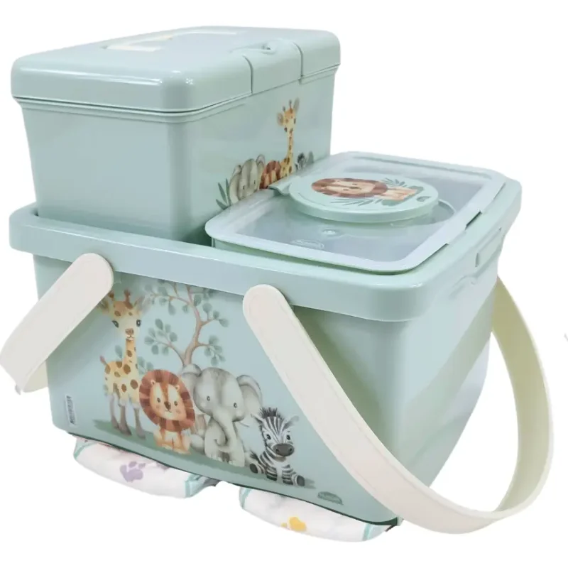 Kit organizador para bebê com porta fraldas e porta lenços